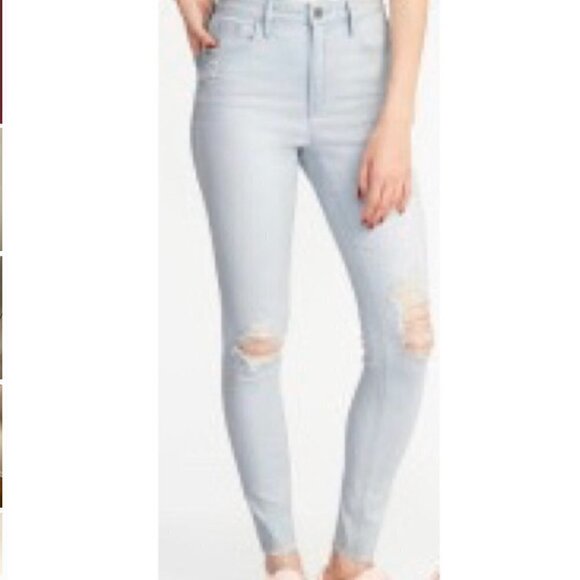 Old Navy Rockstar Super Skinny High Rise Jean Light Destroyed - Picture 1 of 12